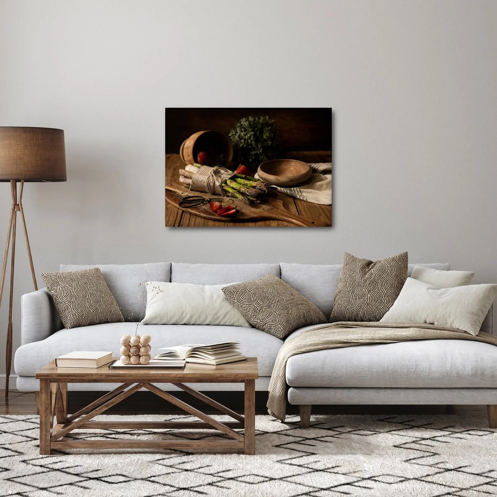 Spárga az asztalon képe (70x50 cm)