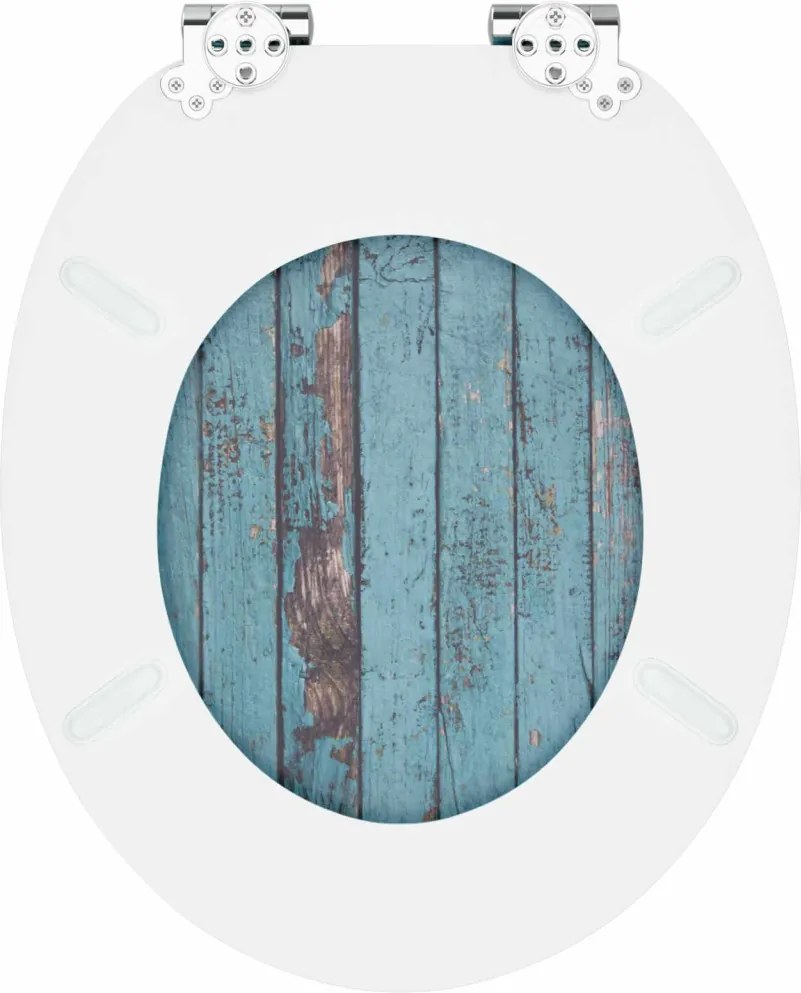 Lágy záródású WC ülőke Kék 44 x 38 cm MDF lap