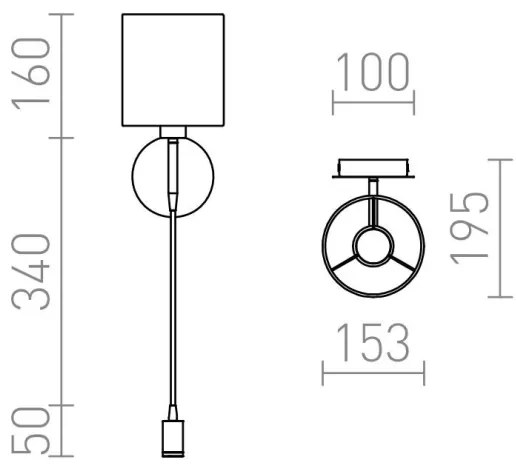 RED - Design Rendl - R10580 - VERSA LED fali lámpa 1xE27/42W/230V + LED/3W