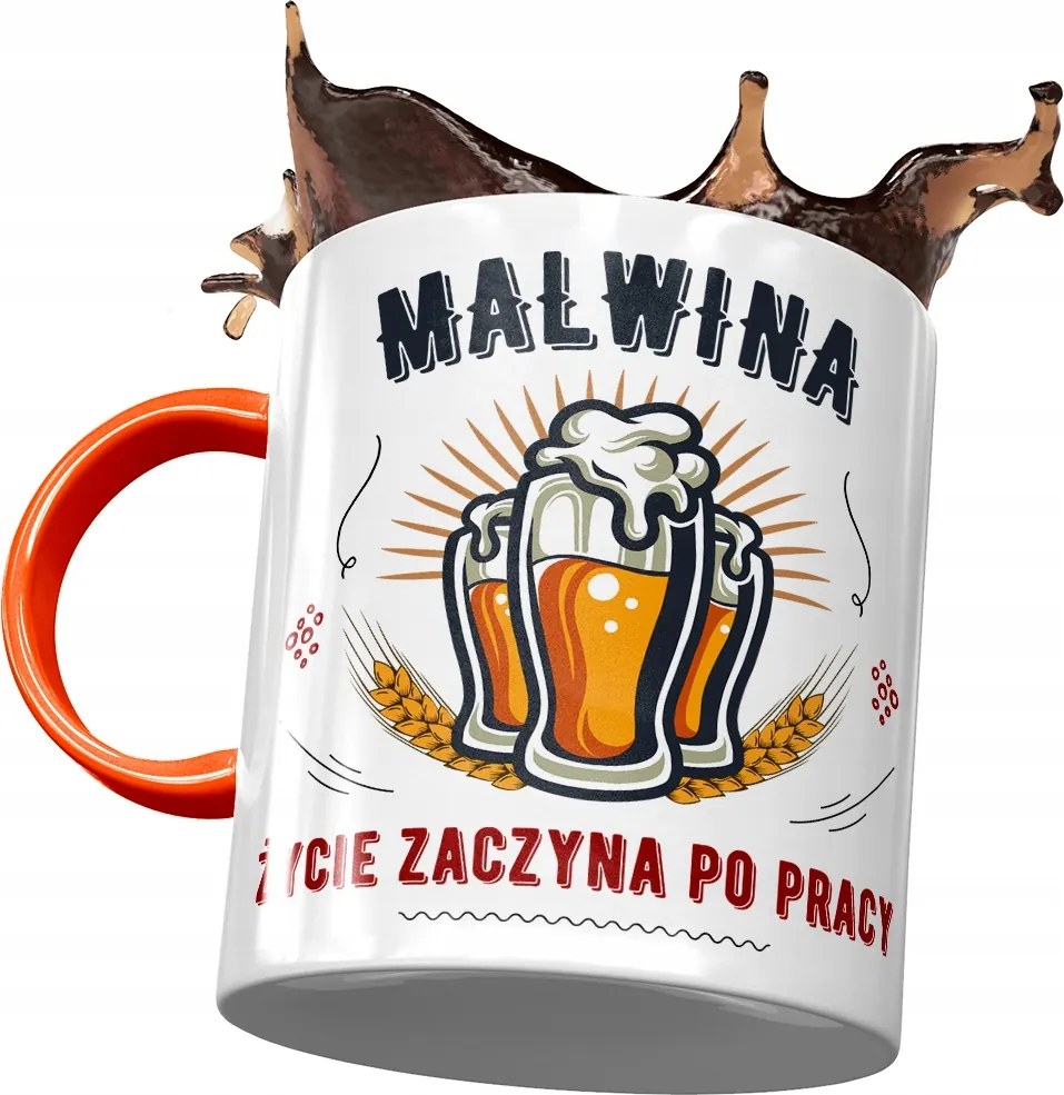 Narancssárga Bögre Malvina Barátnőknek Ajándék Nyomtatott Fotóval