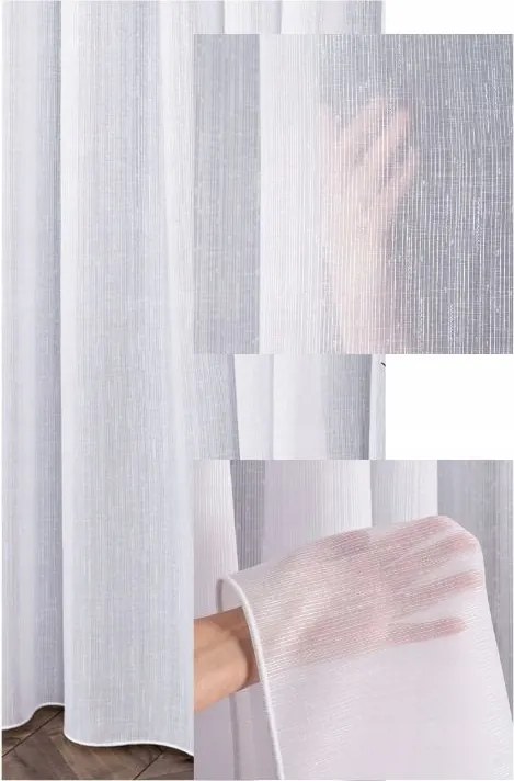 Függöny Fehér Sűrű Esőcsepp Függöny Szalaggal és Ólomzsinórral sz. 300x150