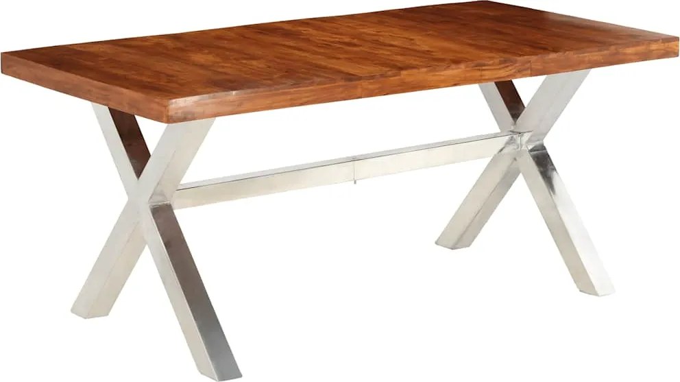 vidaXL tömör fa étkezőasztal paliszander felülettel 180 x 90 x 76 cm