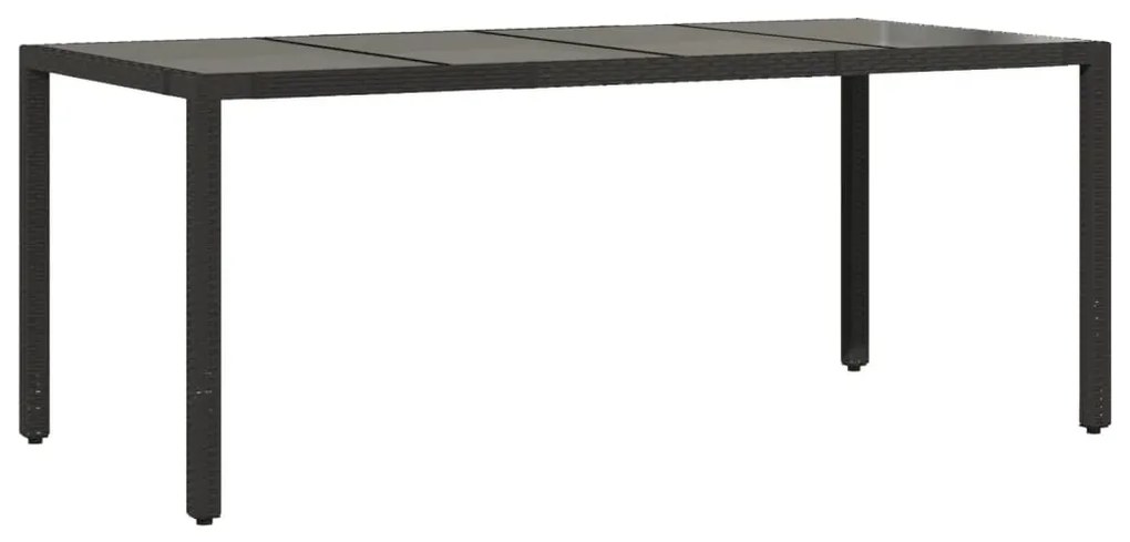 9 részes fekete polyrattan kerti bisztrógarnitúra párnákkal