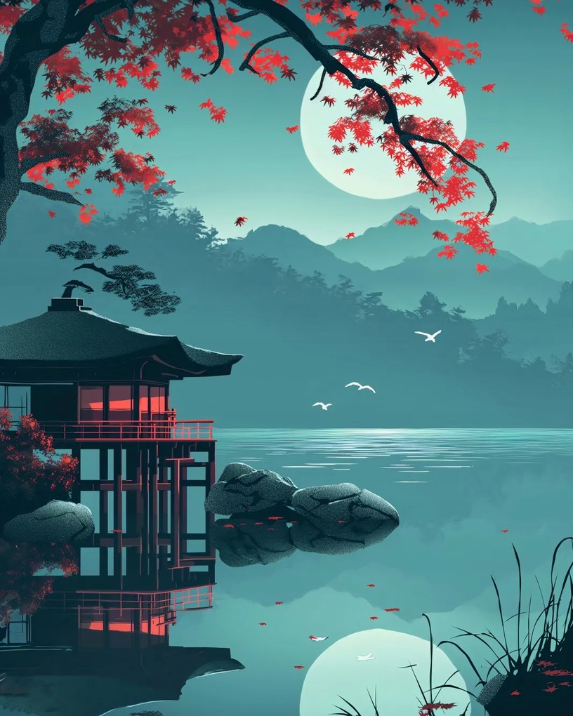 Poszter 40x50cm Japán pavilon