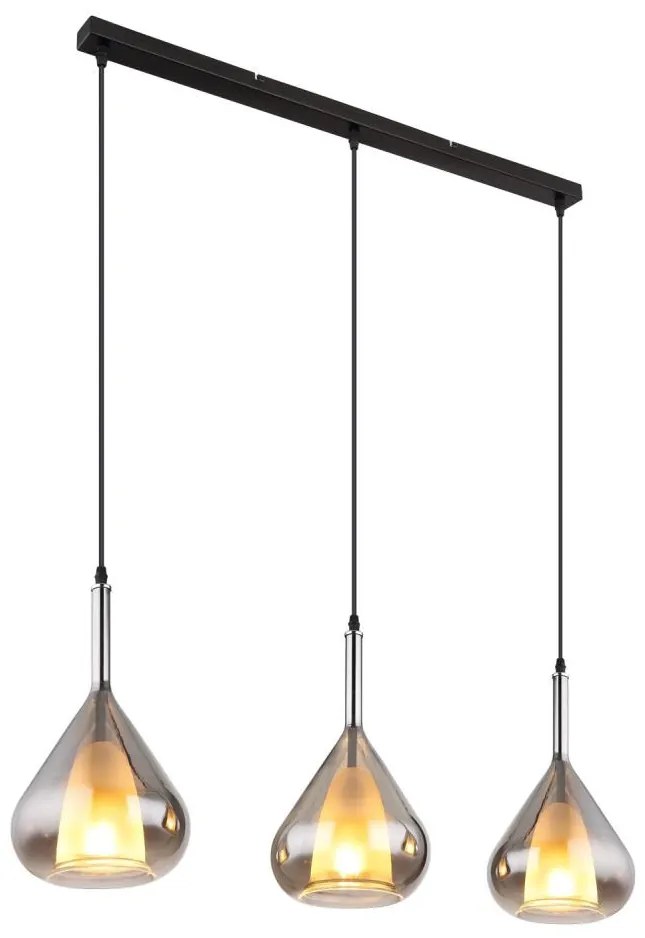Globo 15542-3 - Csillár zsinóron GEEKY 3xE27/60W/230V fekete
