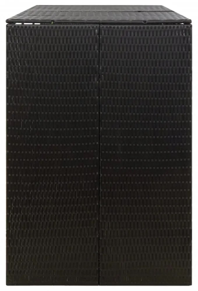 fekete polyrattan hármas kerekeskuka tárolófészer 207x80x117 cm