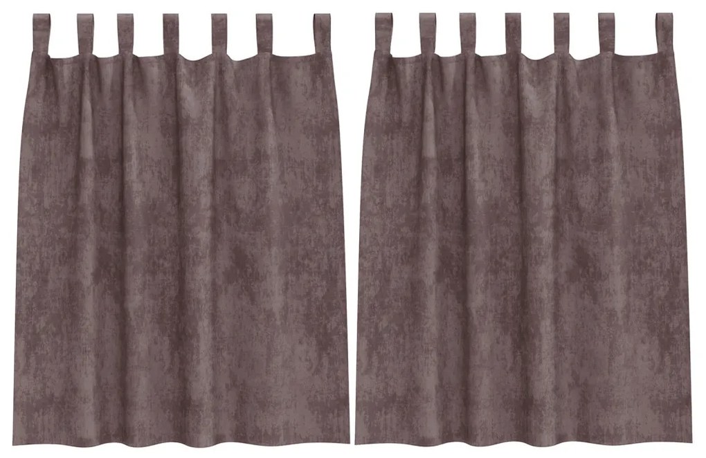 Bársony Függönyök 2 db Gombfülekkel Barna 140x140 cm