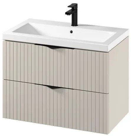 Cersanit S801-543 - TIRSO függesztett fürdőszobai szekrény mosdóval, 80×45 cm, bézs