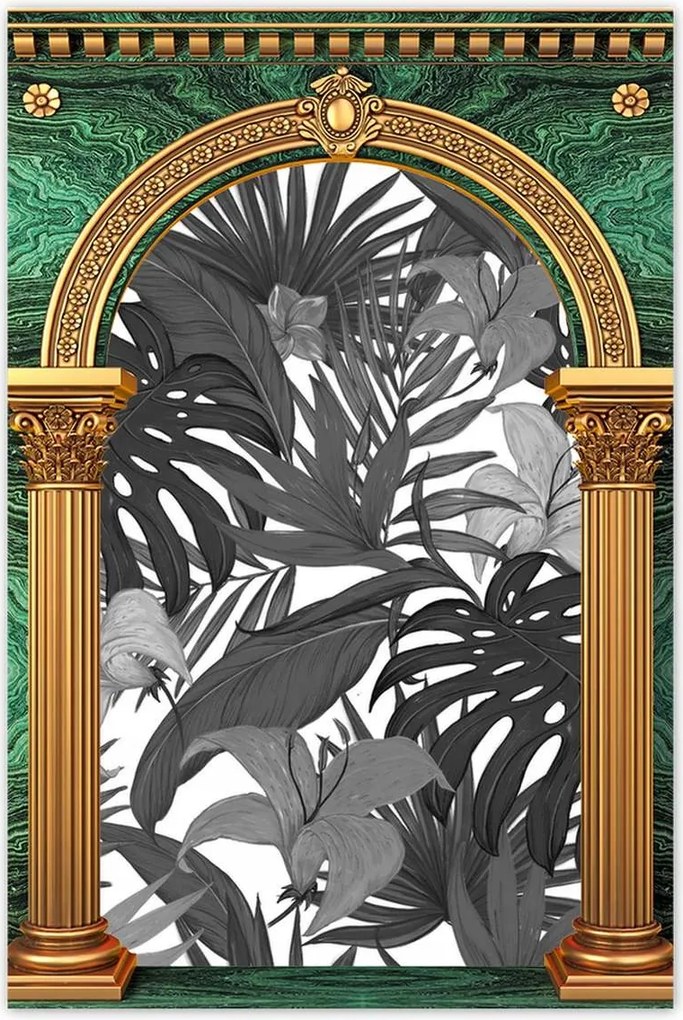 Poszterek 40x60 Fekete-fehér monstera