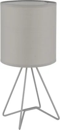 Globo 21734G Asztali lámpa, fém szürke, textil szürke, kábel PVC fehér, billenőkapcsoló a kábelen, ø: 160mm, M: 345mm, kábelhossz 1300mm, 1x E14 40W 230V izzó nélkül