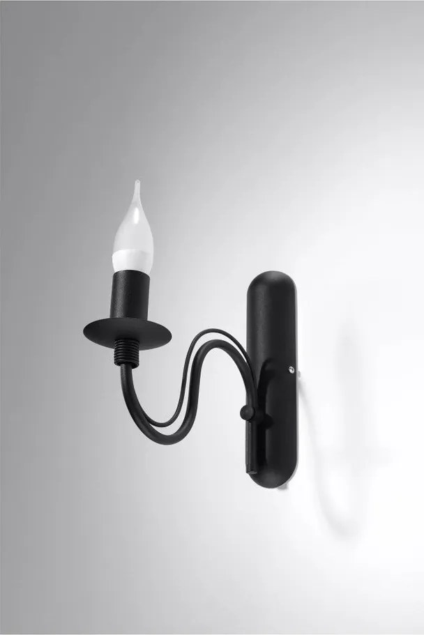 Fekete fém fali lámpa Fiorano – Sollux