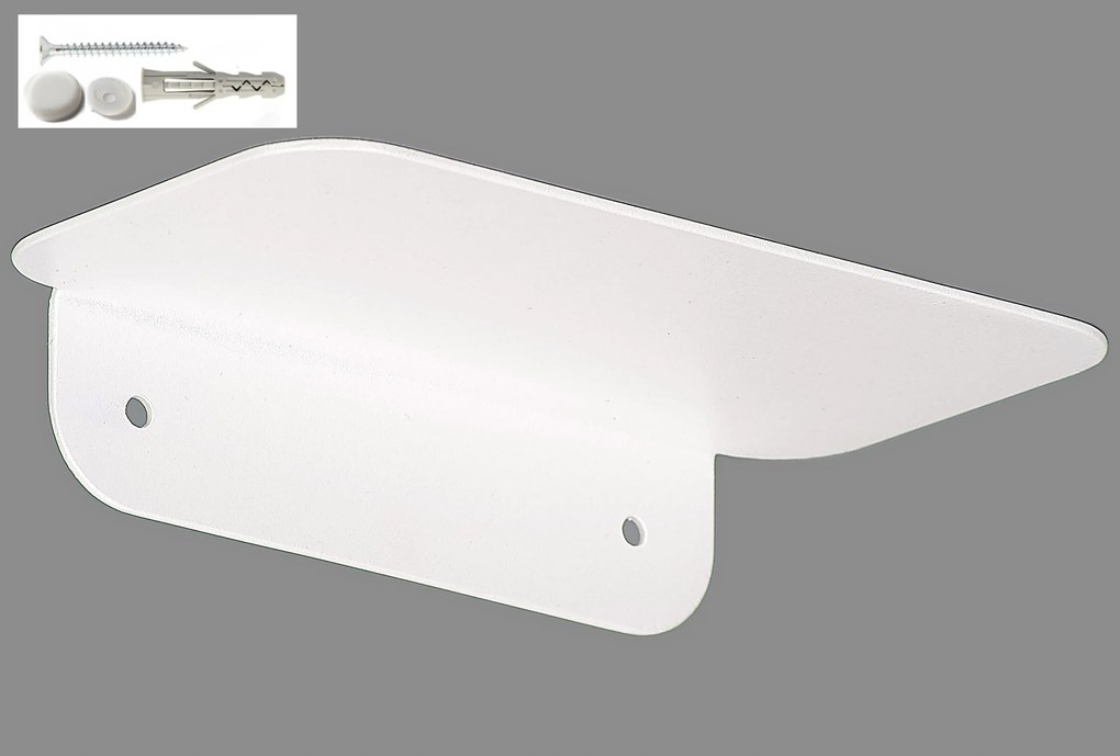 Polc 20x10x4cm Fehér fém akasztós modern Loft stílusban