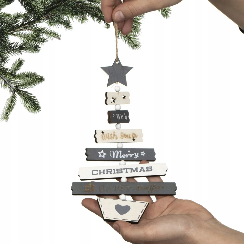 Fa Karácsonyfa medál Bomba Karácsonyi dekoráció 22 cm