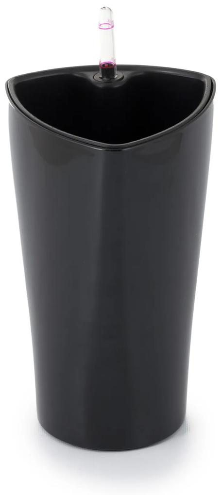 G21 önöntöző kaspó Trio mini 26 cm, fekete