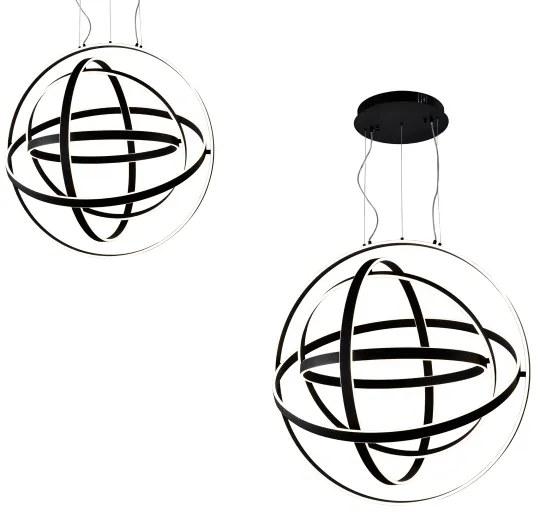 LED Csillár zsinóron COPERNICUS 1xLED/260W/230V fekete