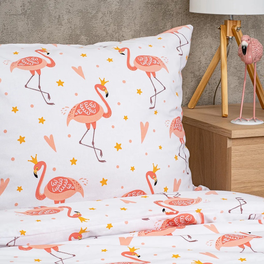 4Home Flamingo gyerek pamut ágyneműhuzat, 140 x 200 vcm, 70 x 90 cm, 140 x 200 cm, 70 x 90 cm