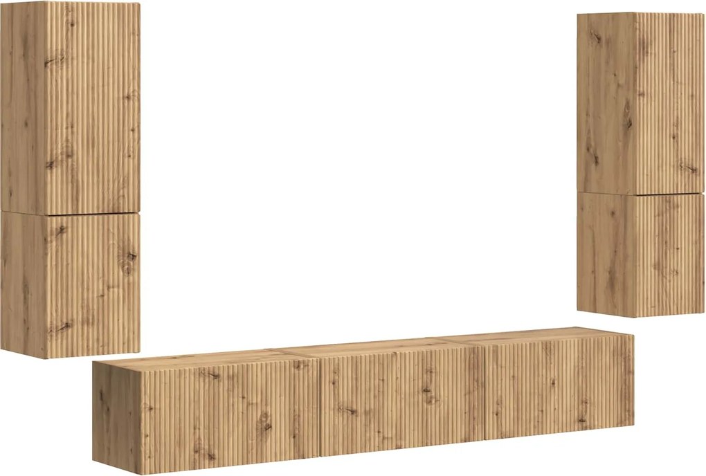 vidaXL TV szekrény garnitúra 4 pcs Artisan tölgy Faanyag