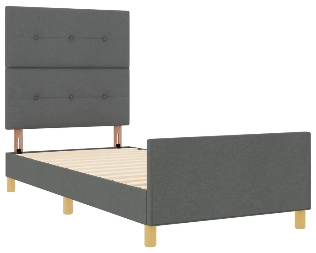 Ágykeret Sötétszürke 80x200 cm Textil