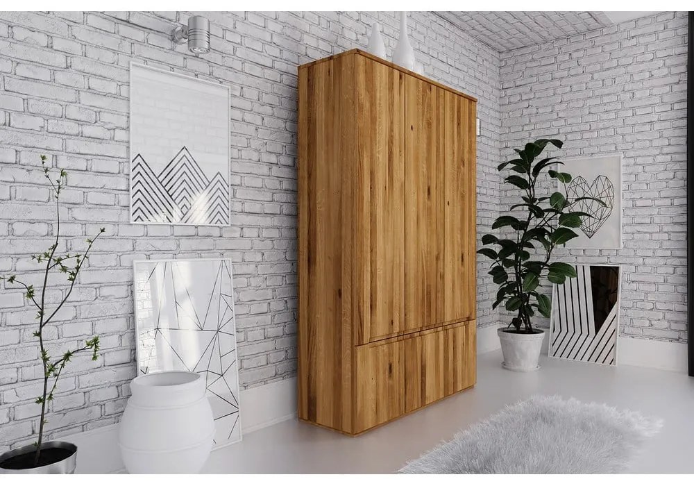 Tölgyfa ruhásszekrény 135x206 cm Vento 3 - The Beds