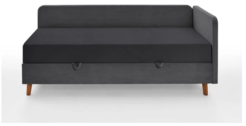 Sötétszürke kárpitozott egyszemélyes ágy tárolóhellyel 90x200 cm Cabana – Meise Möbel