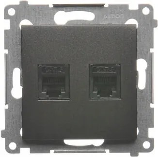 Simon 54 Telefon aljzat RJ12 Dupla antracit DT2.01/48