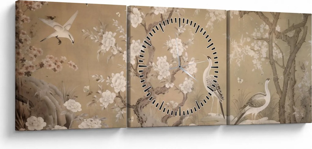 Kép - Rajzfilm japán táj (órával) (90x30 cm)
