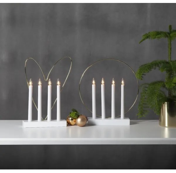 Eglo 410979 - Karácsonyi gyertyatartó GLOSSY 4xE10/3W/230V fehér