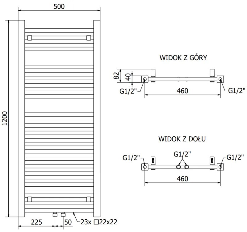 Mexen Pluton fűtőelem 1200 x 500 mm, 616 W, fehér, W106-1200-500-00-20