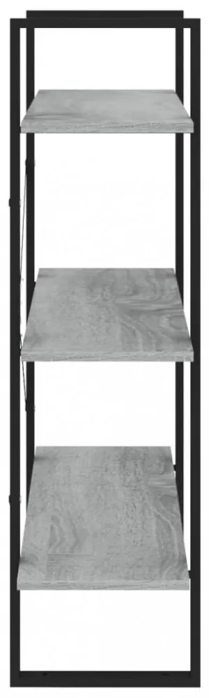 szürke sonoma színű szerelt fa könyvszekrény 80 x 30 x 105 cm