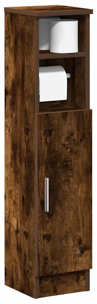 füstös tölgy fürdőszobaszekrény tekercstartóval 20,5x22x90 cm