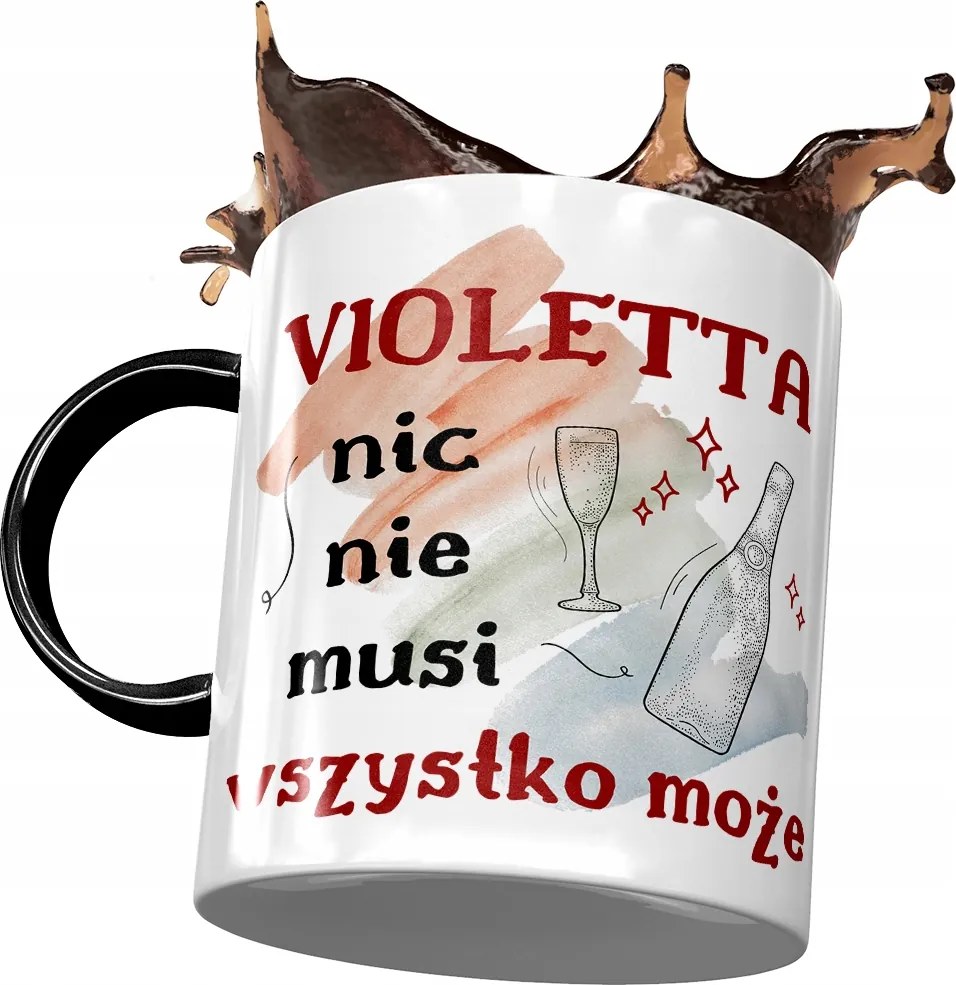 Fekete Bögre Violetta Barátnő Feleség Ajándék Nyomtatott Fotóval