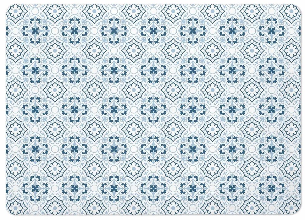 Fehér-kék kovaföld fürdőszobai kilépő 50x70 cm Atlanta – douceur d'intérieur