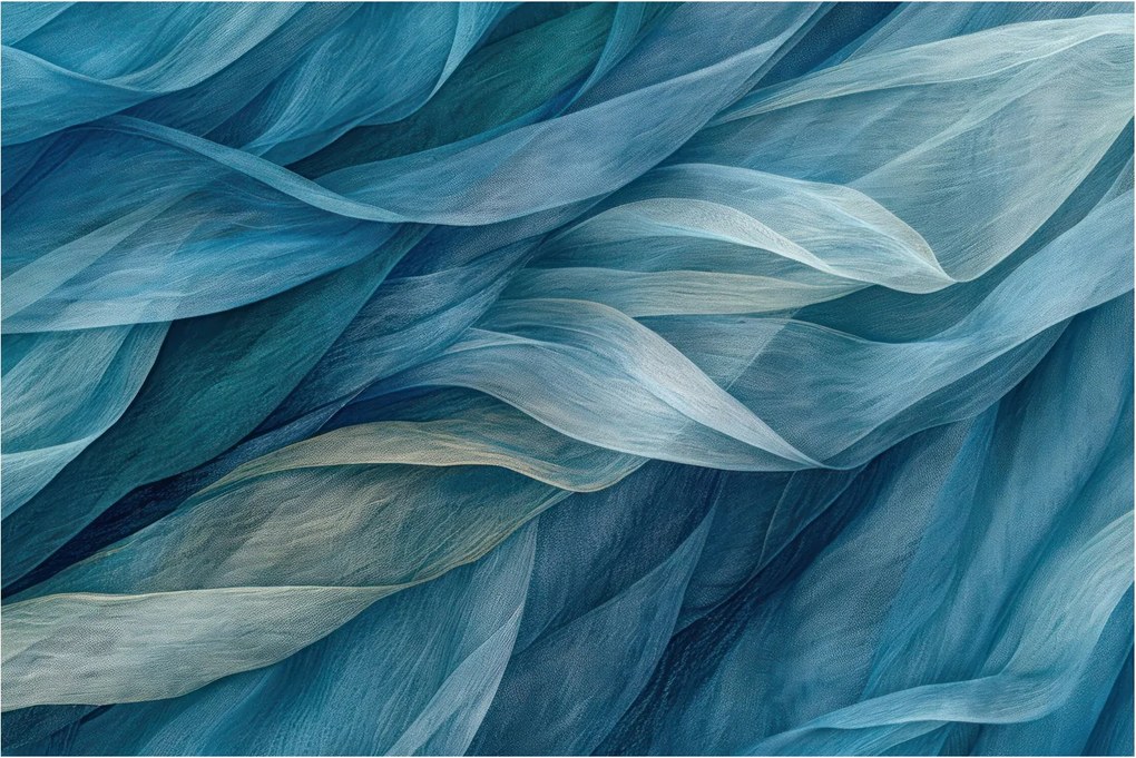 Kép - Kék és fehér fodrok (90x60 cm)