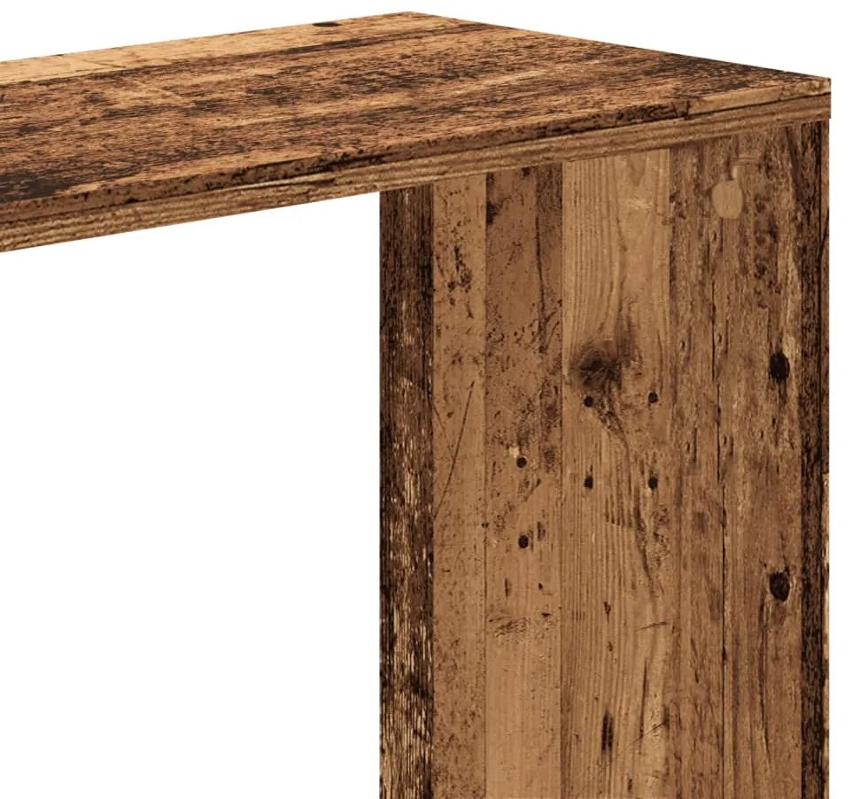 5 szintes antik fa színű fa könyvespolc 80,5 x 23,5 x 162,5 cm