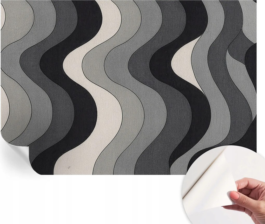 Fotótapéta Dekoratív Fali Tapéta Képek Szürke hullámok 152x104