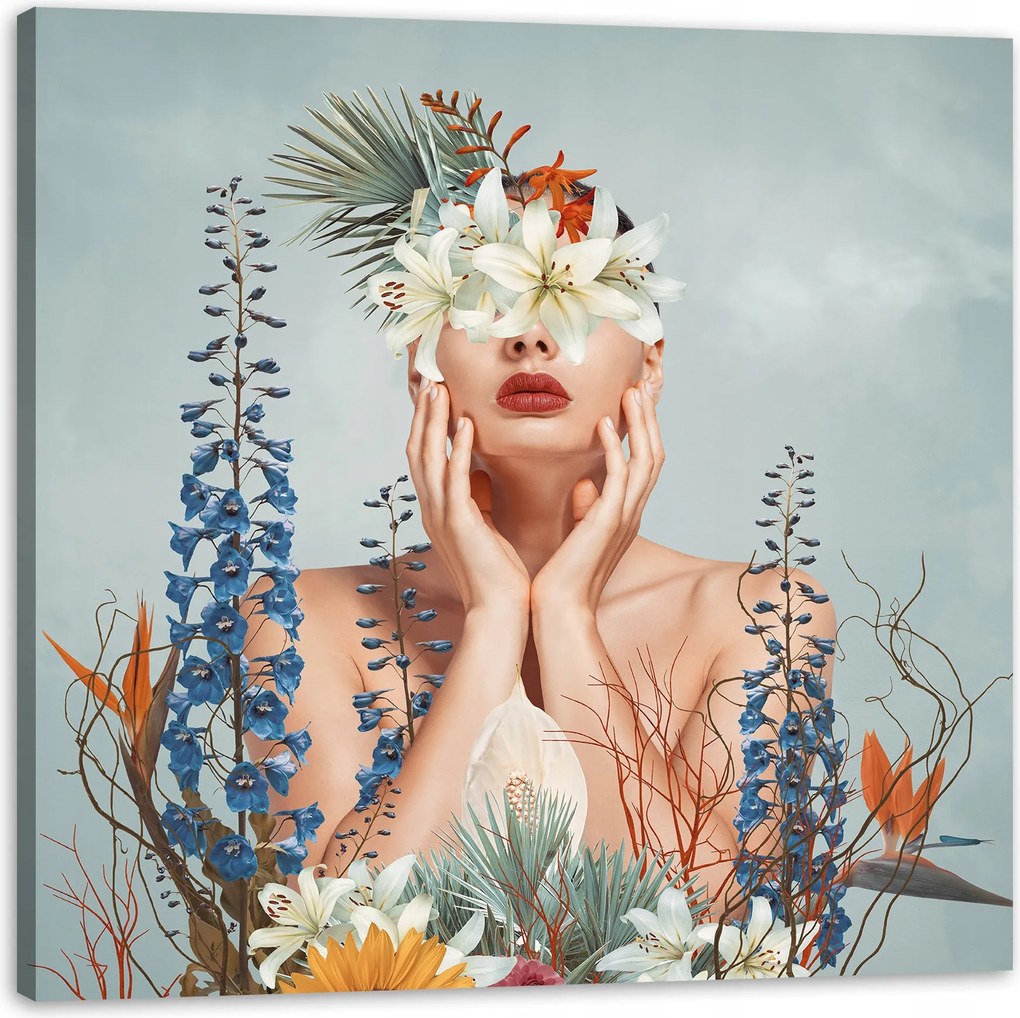 Vászonkép Különböző Virágok Nő Természet 60X60 cm Ideális ajándék