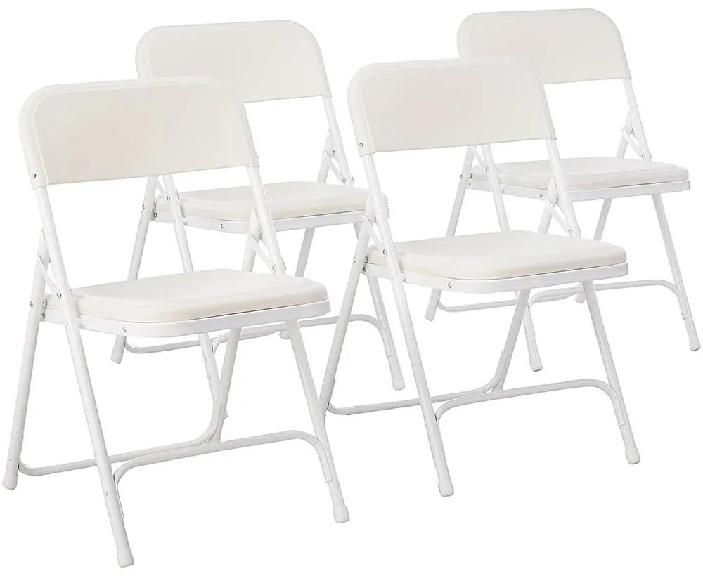Párnázott, összecsukható szék 4 db-os, fehér színben