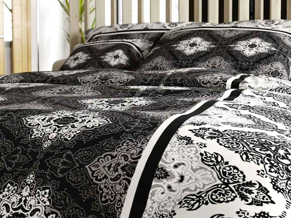 NISCHA szürke pamut ágyneműhuzat