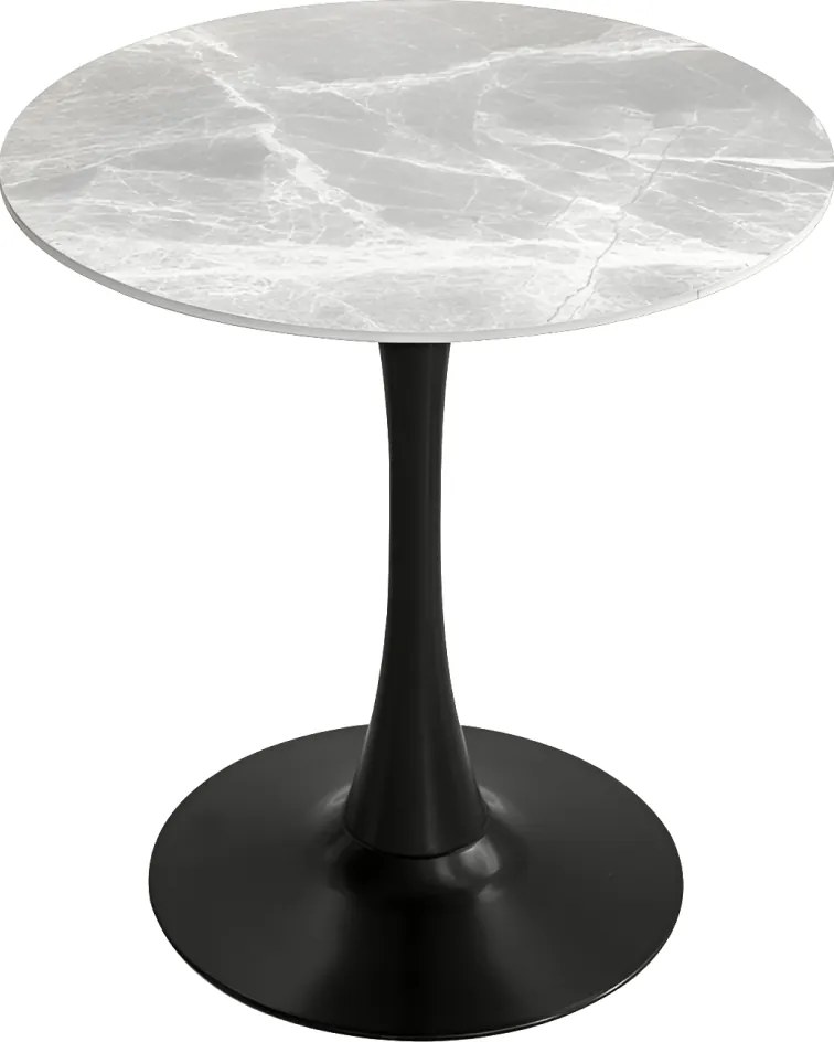 Étkezőasztal, szürke márvány/fekete, átmérő 90 cm, LORIAN TYP 1