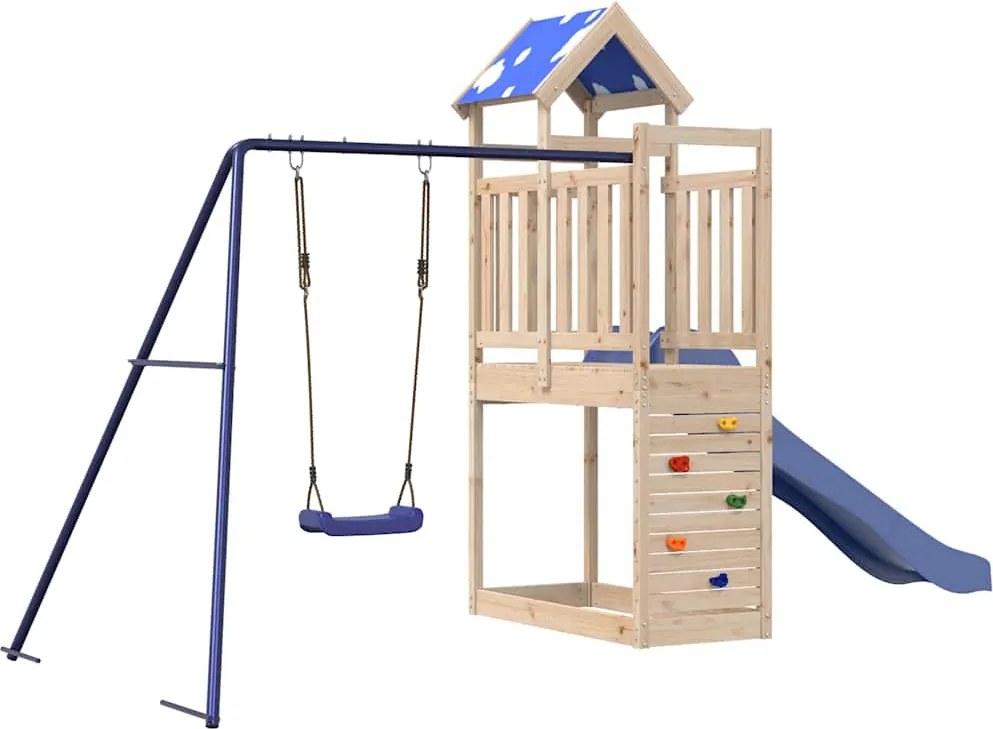 vidaXL tömör fenyőfa kültéri játszószett