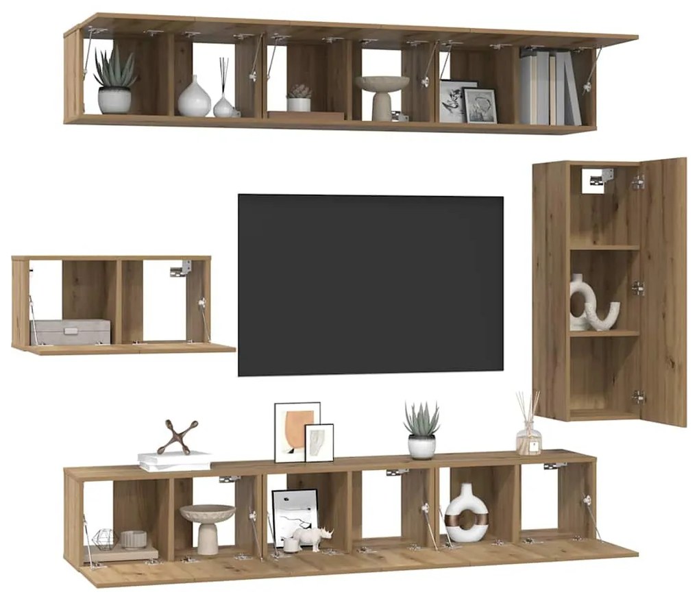 TV szekrény garnitúra 8 pcs kézműves tölgy 30.5 x 30 x 90 cm