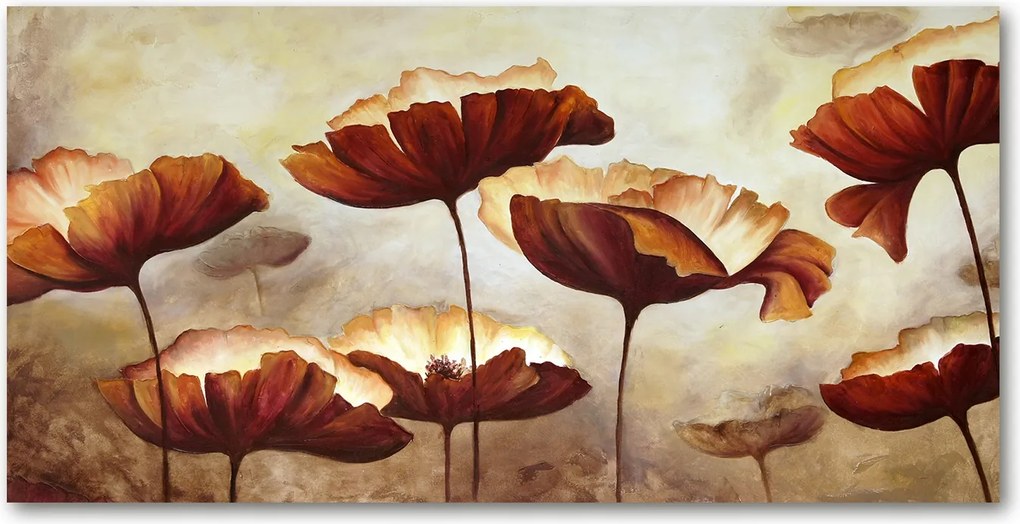 Pipacsok konyhai üvegpanel 140x70 cm Ragasztó