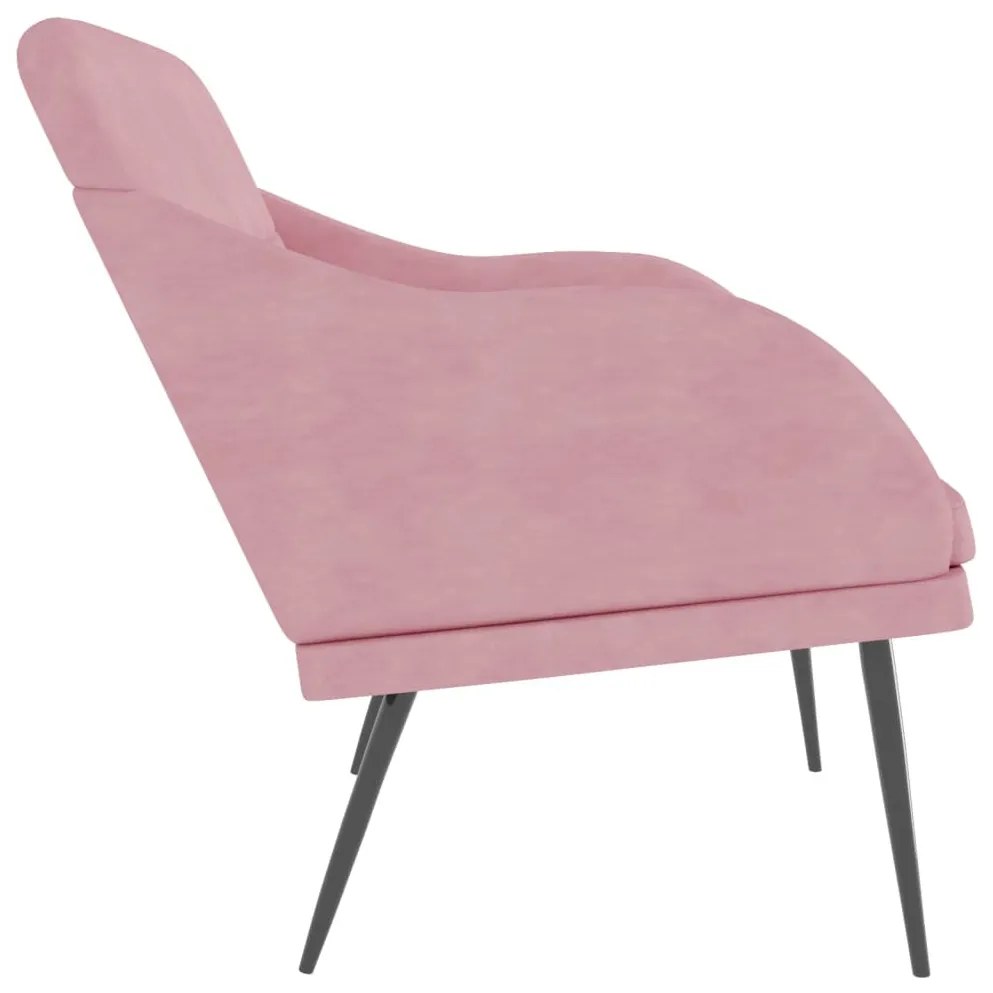 rózsaszín bársonypad 110 x 76 x 80 cm