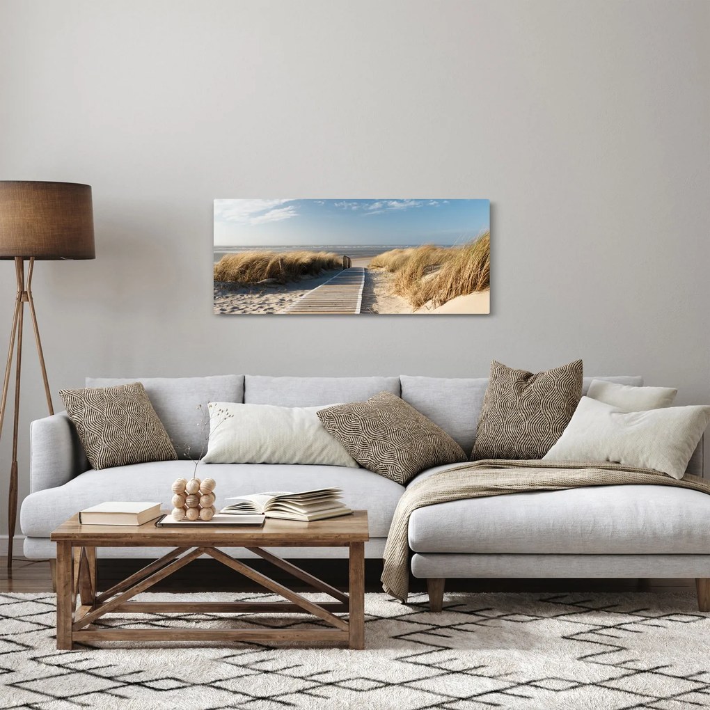 Kép - Homokos strand Langeoog szigetén, Németországban (120x50 cm)