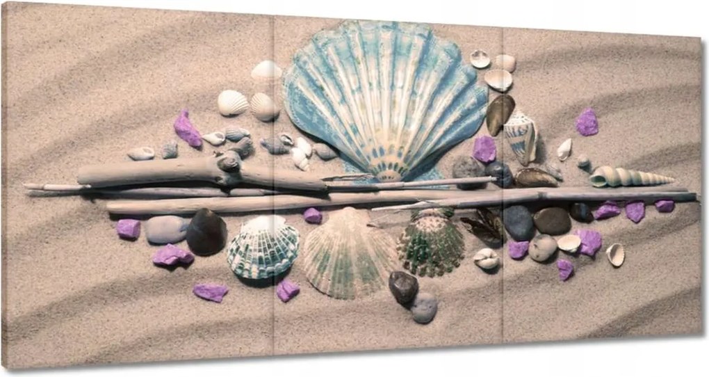 Vászonkép 180x90 Kék kagyló a homokban