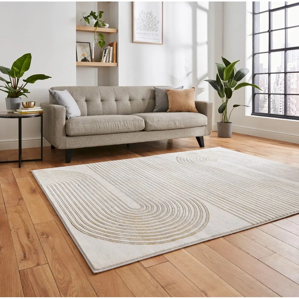 Világosszürke-aranyszínű szőnyeg 80x150 cm Apollo – Think Rugs