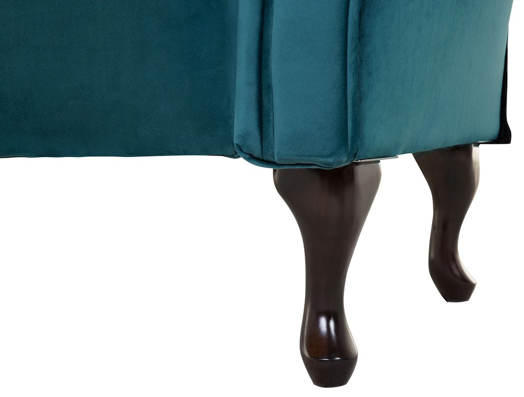 Chesterfield Stílusú Smaragdzöld Elegáns Bársony Dívány Bal Oldali LATTES Beliani