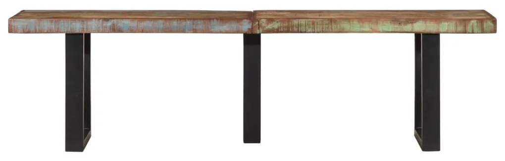 tömör újrahasznosított fa és acél pad 160 cm