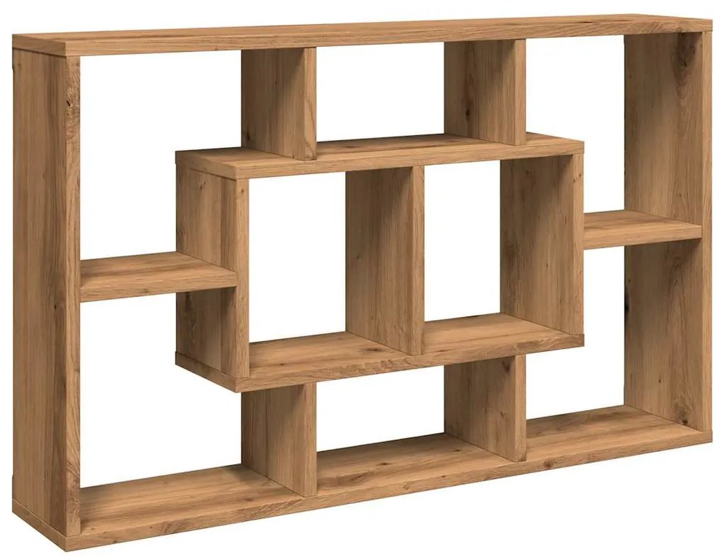 kézműves tölgyfa fali polc 85 x 16 x 52,5 cm redőzött fa