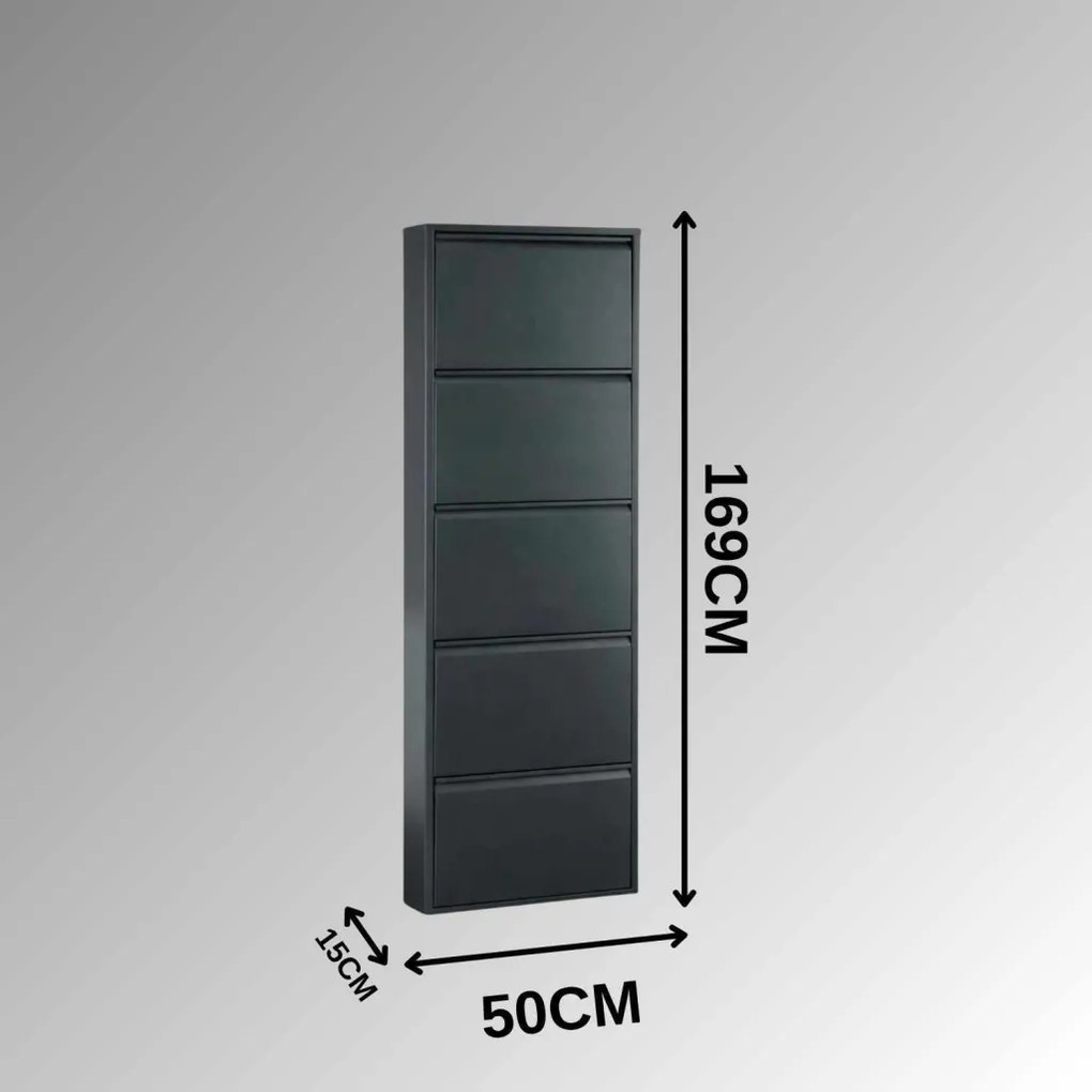 Fém cipősszekrény, antracit, 50 cm – TR307GLM1142